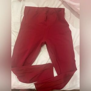 Lululemon Red Fast and Free 3/4 Legging